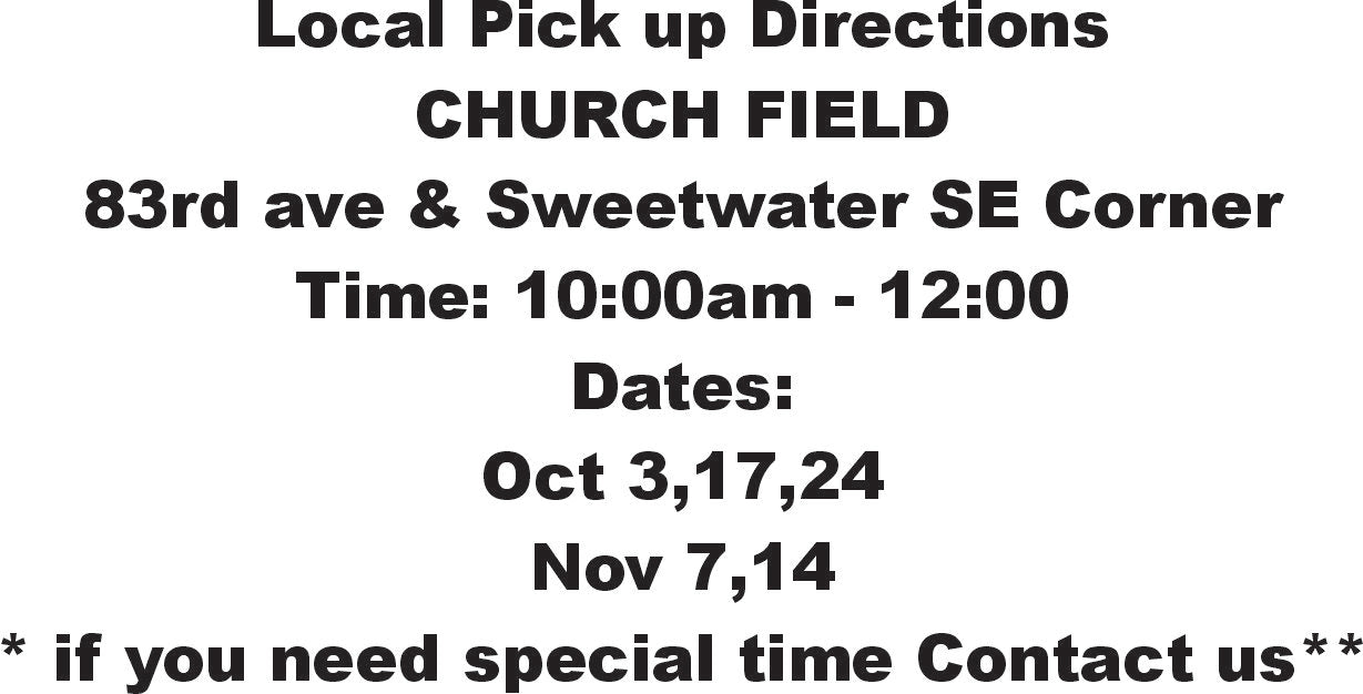 Pick up Instructions